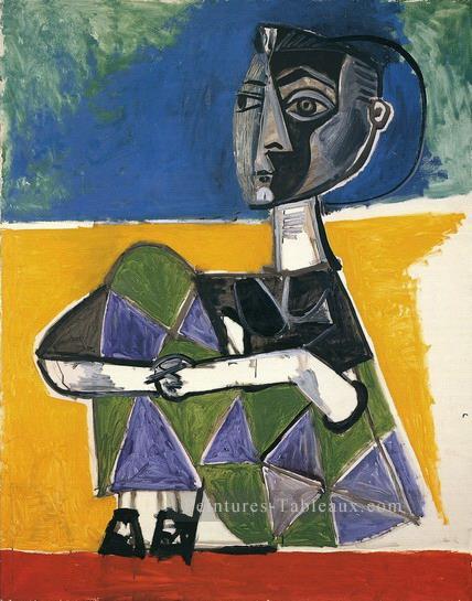 Jacqueline assise 1954 cubisme Pablo Picasso Peintures à l'huile